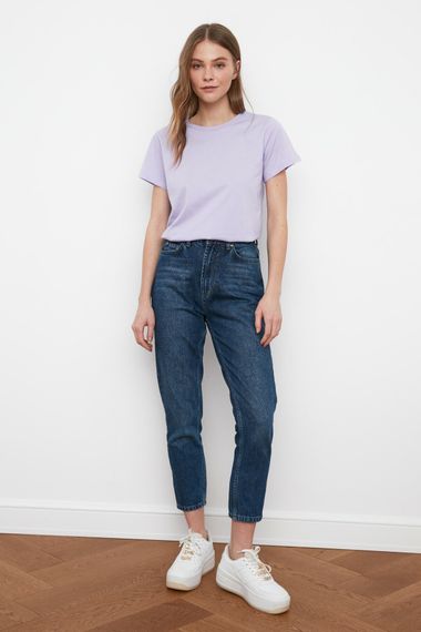 Qadın üçün qısa qol bənövşəyi  köynək TWOSS20TS0133