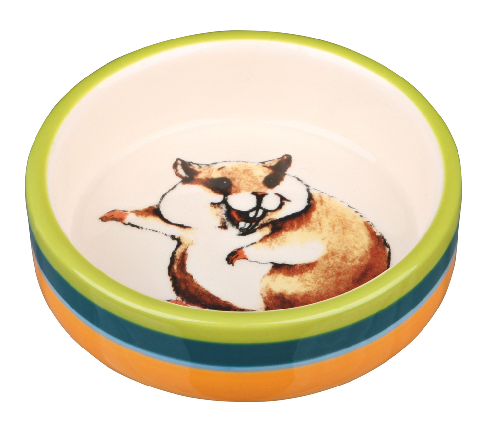 Миска для грызунов Trixie Ceramic Bowl, размер 8см., разноцветные полоски/кремовый