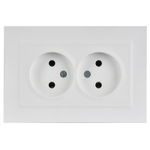 BRITE Розетка 2-местная без заземления без защитных шторок 10А в сборе РС12-2-БрАБ арктический белый IEK