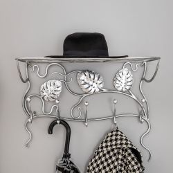 Вешалка настенная Monstera Deliciosa (Монстера) Античное серебро