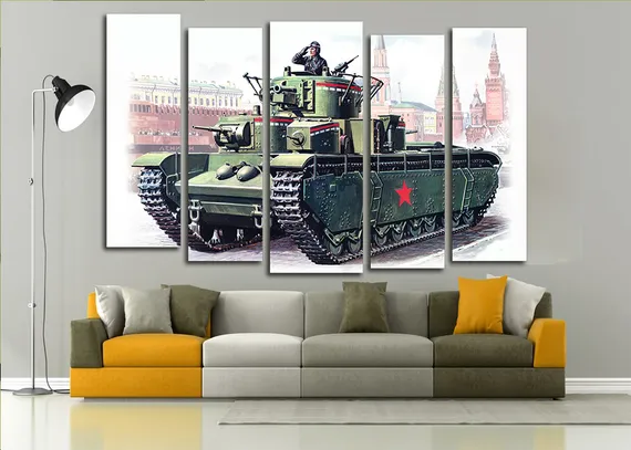 Модульная картина " Танк Т-35 "