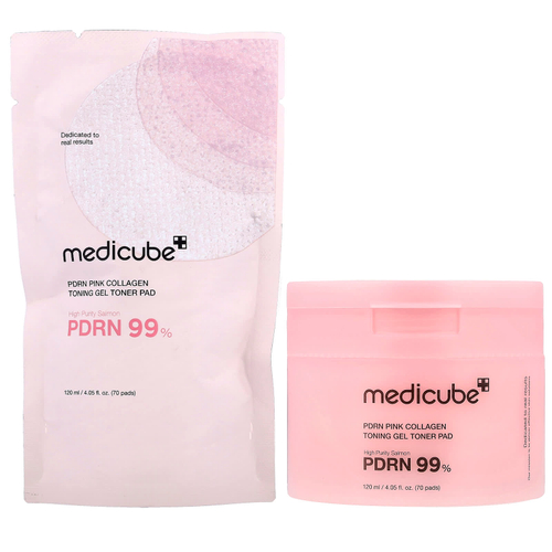 Medicube, DPRN, розовые салфетки с коллагеном, гель-тонер, 70 шт.