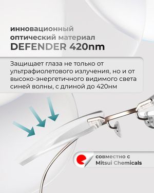 Полимерная линза Optimize Defender 420 с защитой от синего света индекс 1.6