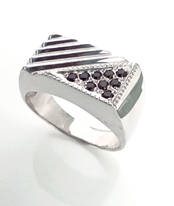 Печатка Эстерелла, серебро 925 пробы, родирование, фианит/Ф