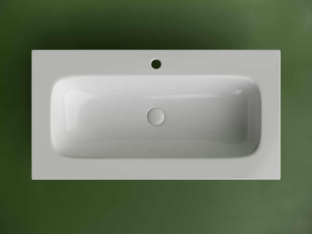 Раковина накладная мебельная CERAMICANOVA Grace прямоугольная 910x457x137 с отверстием под смеситель цвет белый CN7019