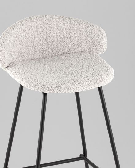 Стул барный Nita букле светло-серый