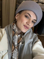 Берет фетр асимметричный серебро