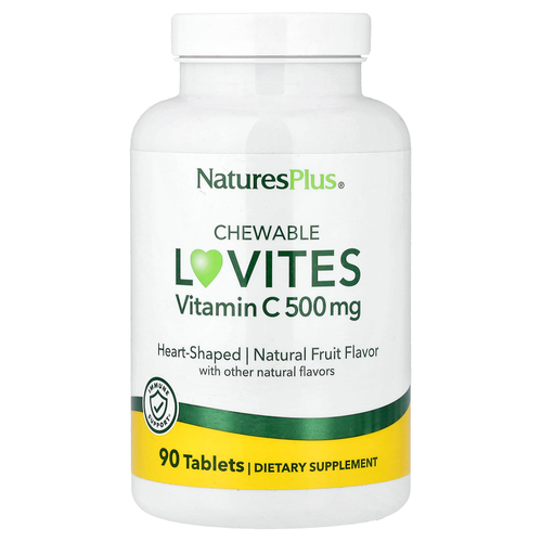 NaturesPlus, Loveites, жевательный витамин C, натуральные фрукты, 90 таблеток