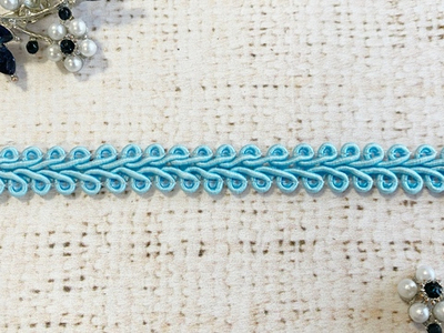 Тесьма Шанель плетеная, ш. 12 мм, голубой