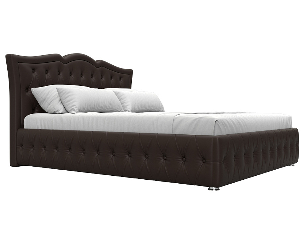 Кровать интерьерная Герда 160, Коричневый, Экокожа, 108297