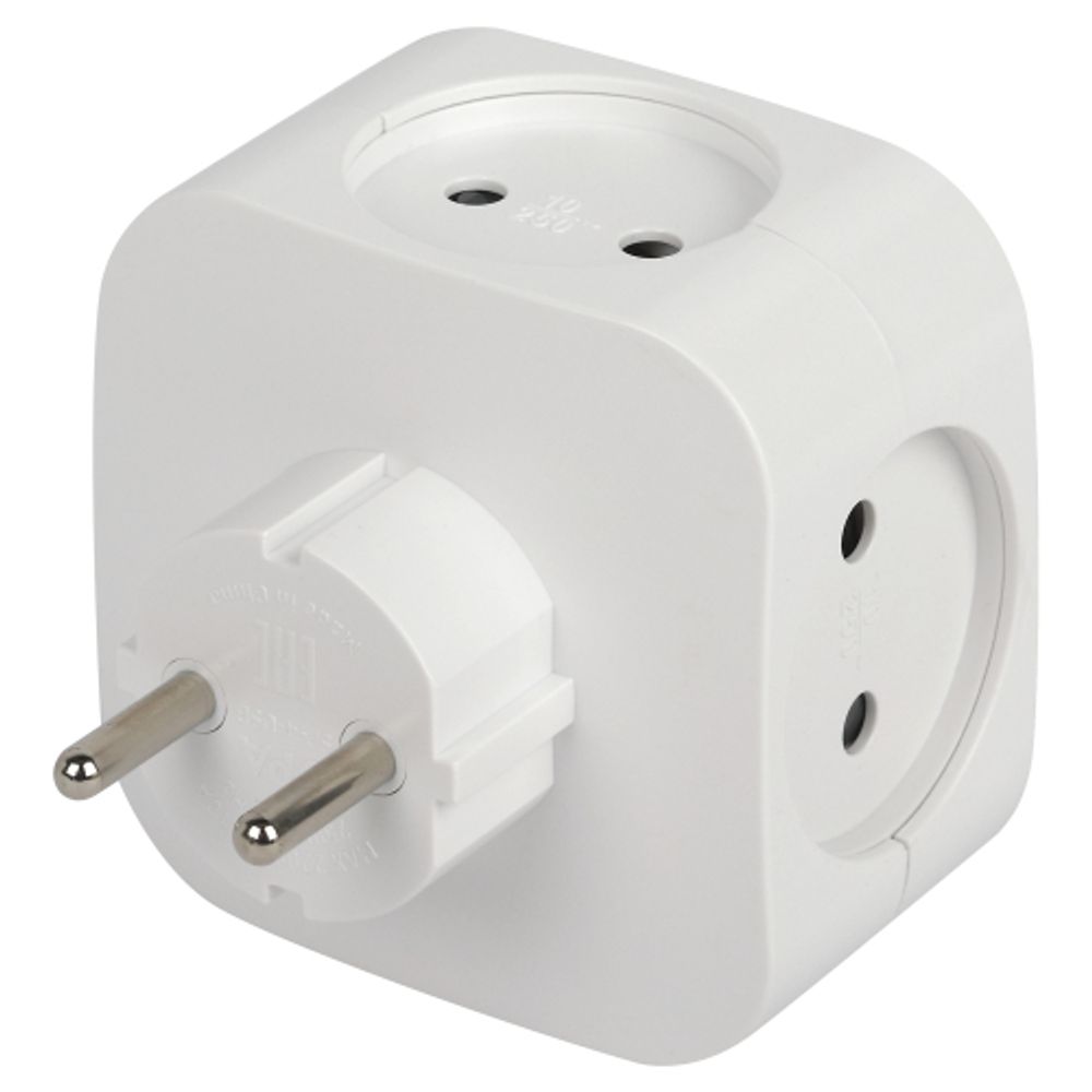 Разветвитель электрический ЭРА SP-4-USB-W на 4 розетки + 2xUSB 2400mA без заземления 10А белый | Электротовары