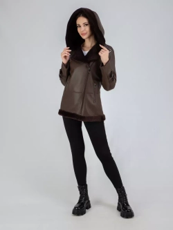 Дубленка авиатор натуральная с капюшоном