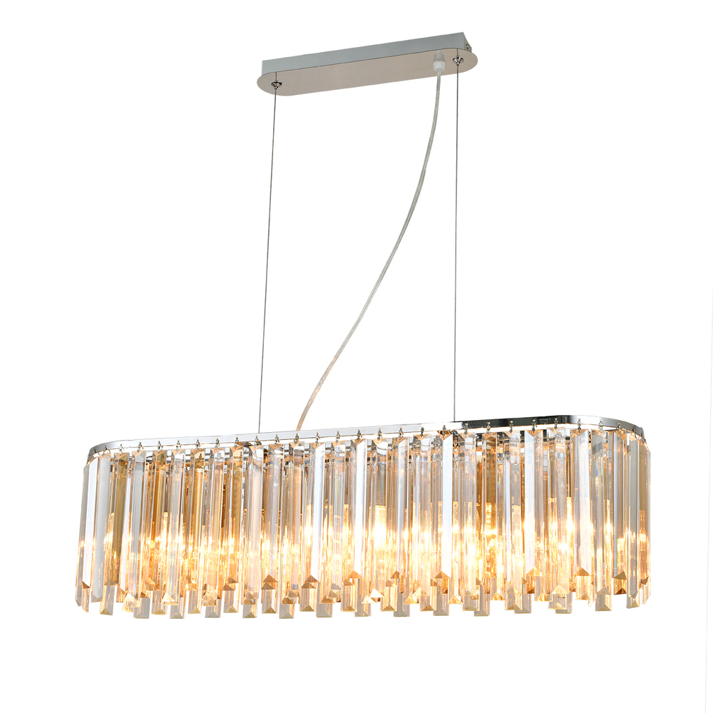 Подвесной светильник 5x40Вт E14, металл/хрусталь, хром