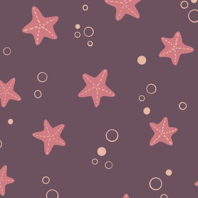Паттерн с морскими звёздами и пузырями