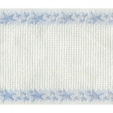 Лента канвовая, с голубым кантом (Aida 14ct), 7 см, 82% хлопок, 18% полиэстер (10130050/080611/00110