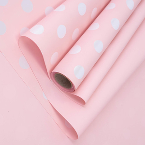 Пленка матовая двусторонняя ГОРОХИ Розовая/Белая