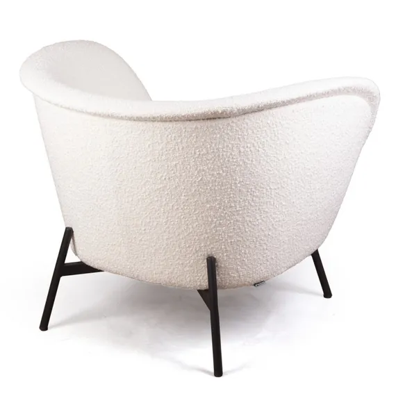 Лаунж-кресло Couture в обивке из белого букле | Купить в Hallberg.ru