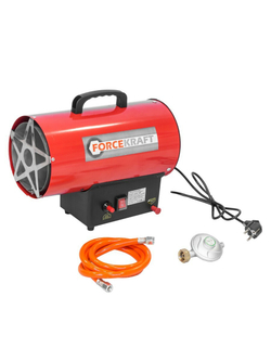 Пушка тепловая газовая(10кВт,220V,0.3 bar,расход-0.73 кг/час,пр.-ть-320м3/час,площадь обогрева-70м2,пропан/газ,защита от утечки и перегрева) FORCEKRAFT FK-GH-10M