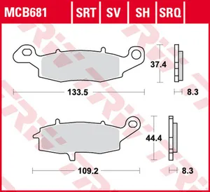 Колодки тормозные дисковые TRW MCB681SH