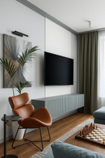 Тумба под телевизор напольная Белый глянец, Сканди, 213х35х50,2 см Стиль