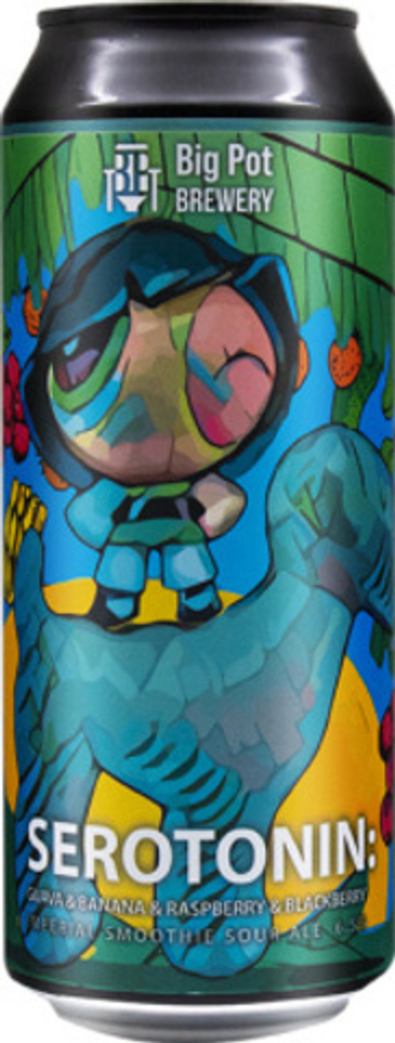 Пиво Биг Пот Серотонин Гуава, Банан, Распберри, Блэкберри / Big Pot Serotonin Guava, Banana, Raspberry, Blackberry 0.45 - банка
