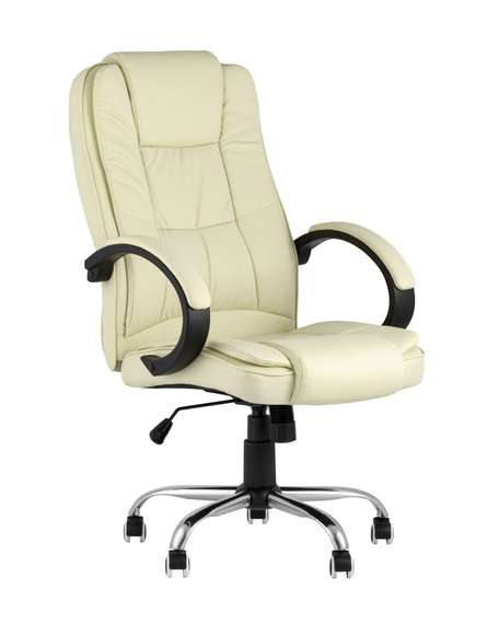 TopChairs Atlant офисное бежевое обивка экокожа, механизм качания Top Gun