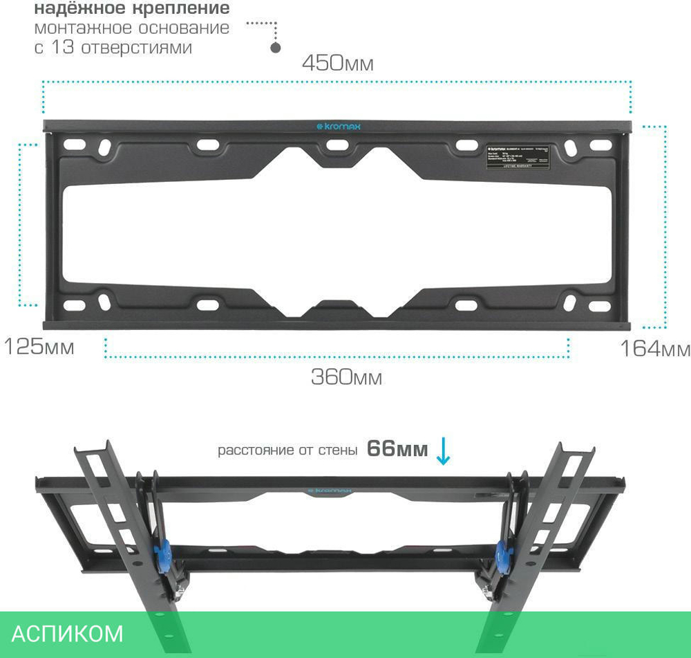 Кронштейн Kromax Element-4 черный (20256)