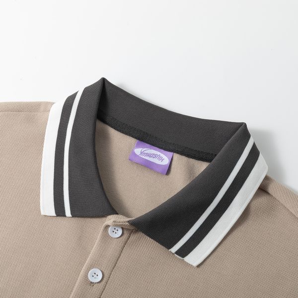 Поло темно-песочный/ темно-серый - фото 4