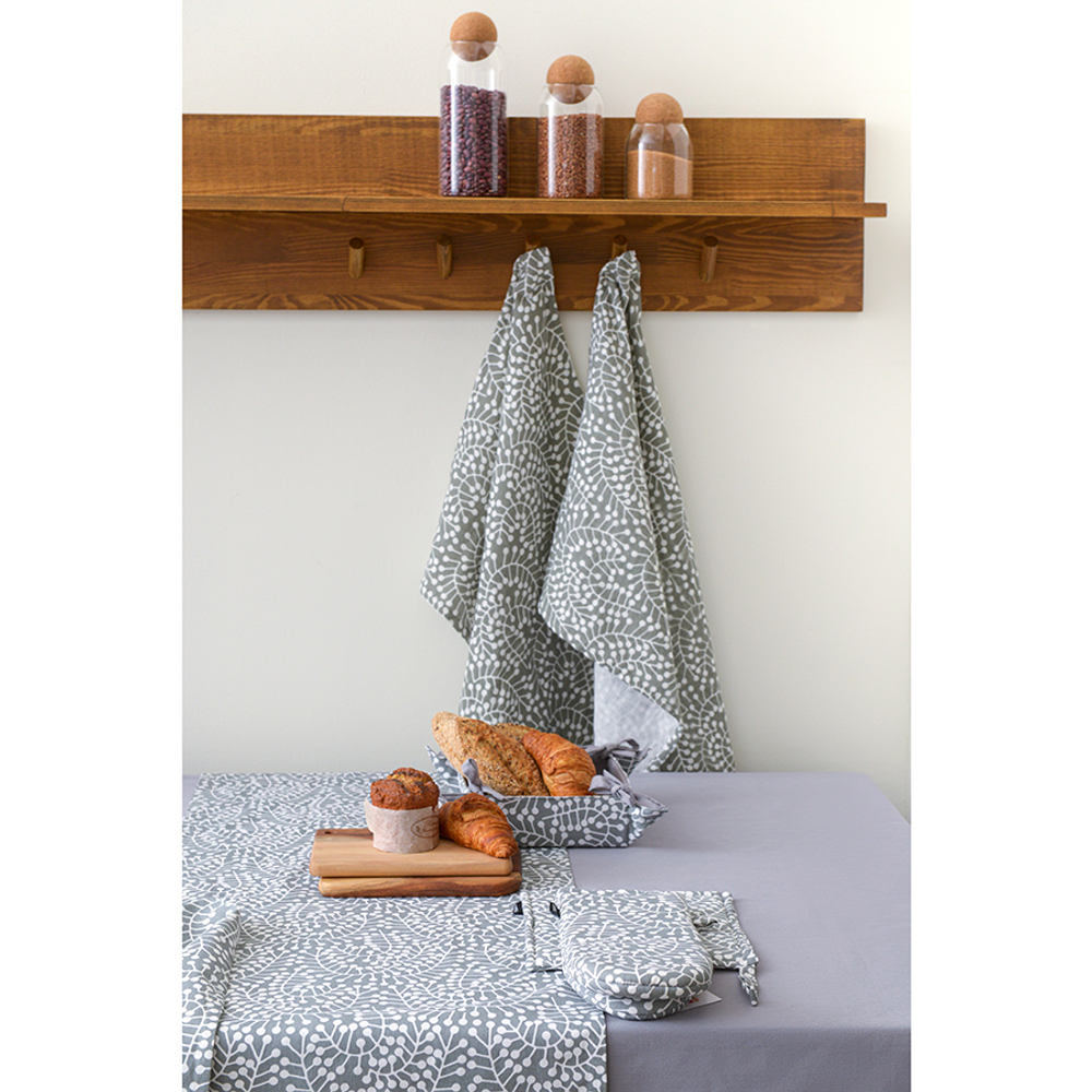 Прихватка серого цвета с принтом Спелая Смородина из коллекции scandinavian touch, 22х22 см