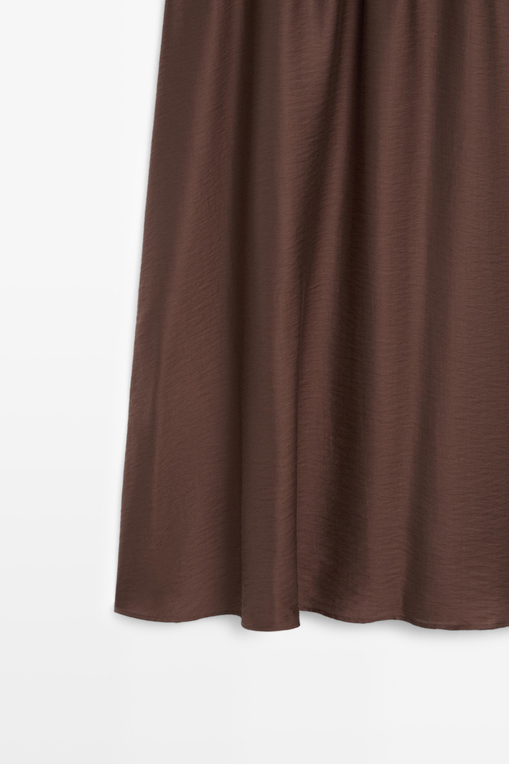 Massimo Dutti Платье миди с открытым плечом, коричневый