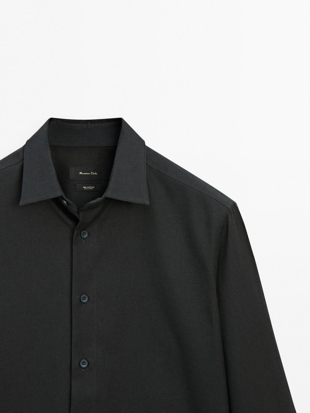 Massimo Dutti Рубашка из 100% хлопкового твила, зеленый