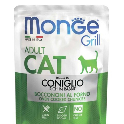 Monge Cat Grill Pouch (кролик итальянский) 85 г - консервы (пауч) для взрослых кошек