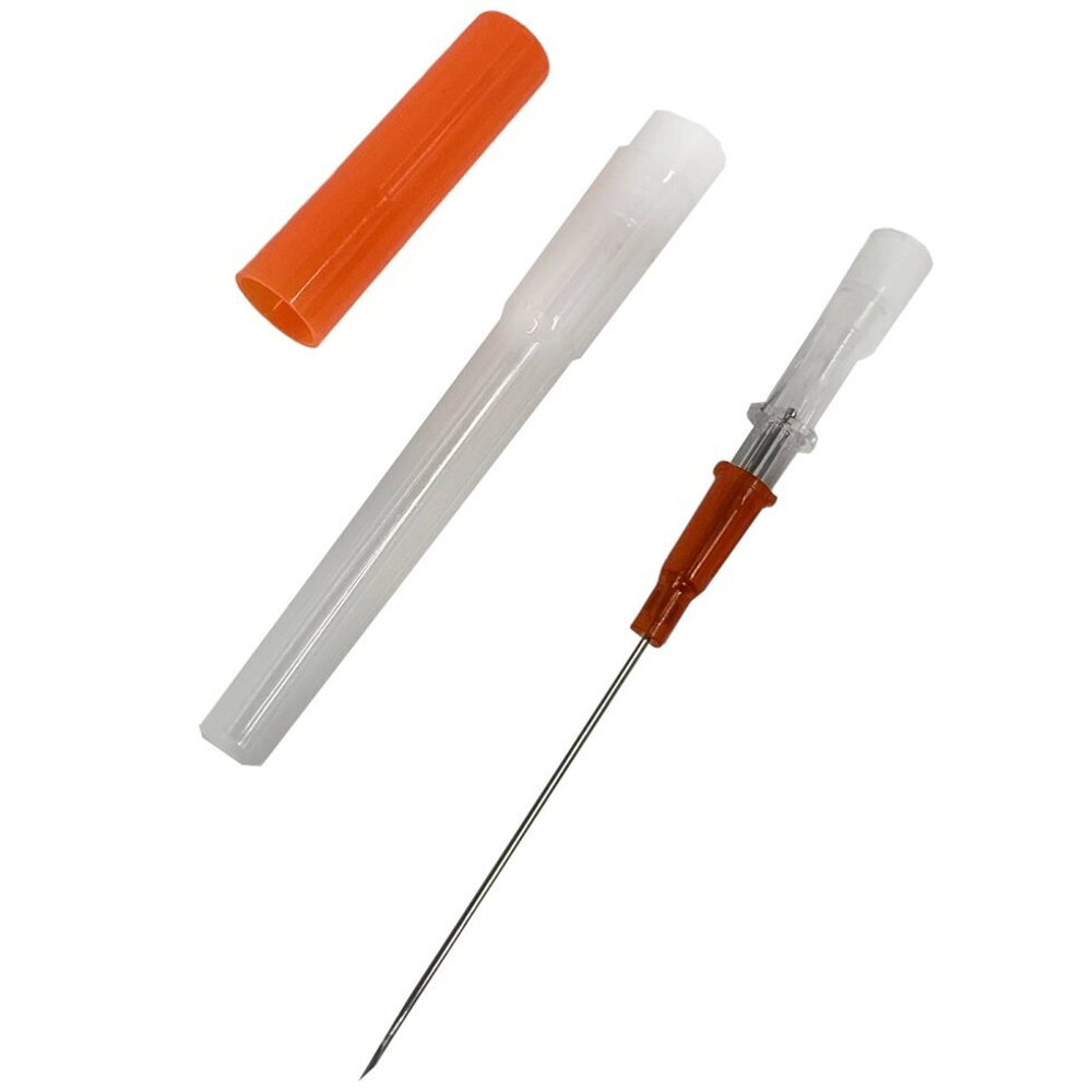 Медицинская декомпрессионная игла 14G (2 х 70 мм) красный цветовой код, для аптечек выживания