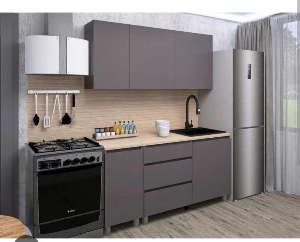 Кухня «Денвер» Графит 160 см