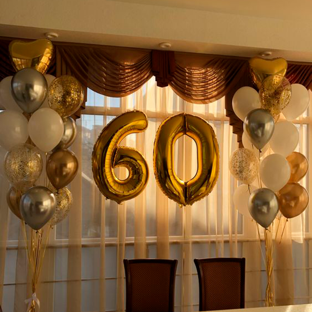 Композиция из шаров на Юбилей 60 лет