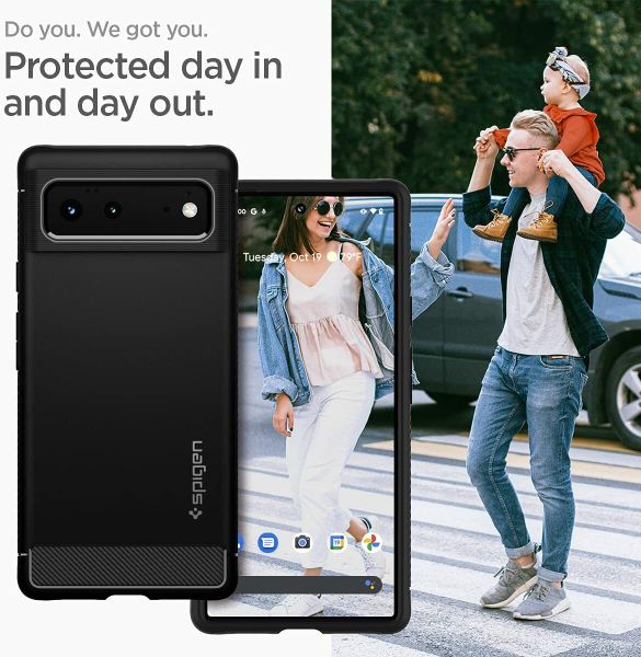 Чехол Spigen Rugged Armor для Google Pixel 6 (2021) - Matte Black
