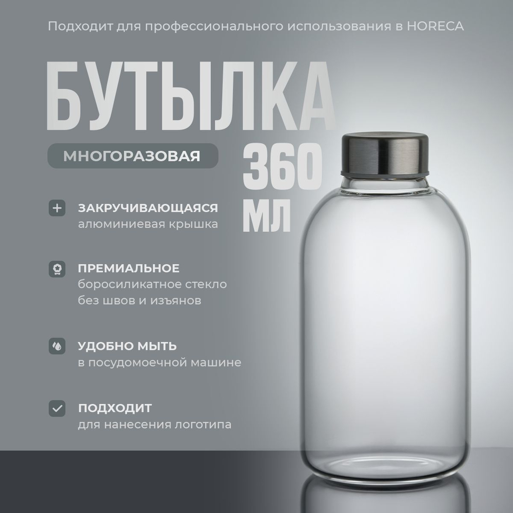 Бутылка для воды с алюминиевой крышкой 750 мл