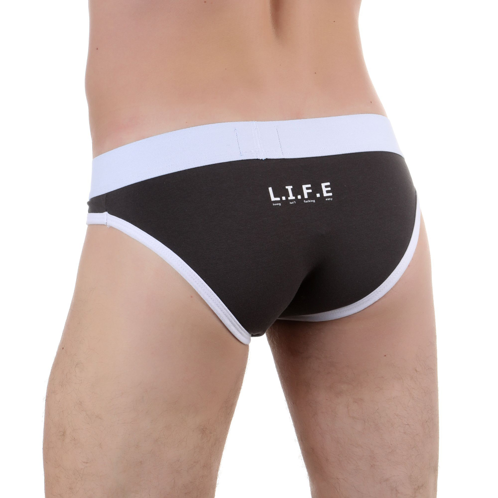 Темно-серые мужские трусы-слипы L.I.F.E. (Размер: XL) (Цвет: темно-серый)