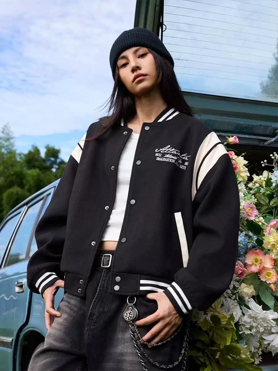 Бомбер HARSHandCRUEL "Atlanta Flow" Paneled Varsity Jacket