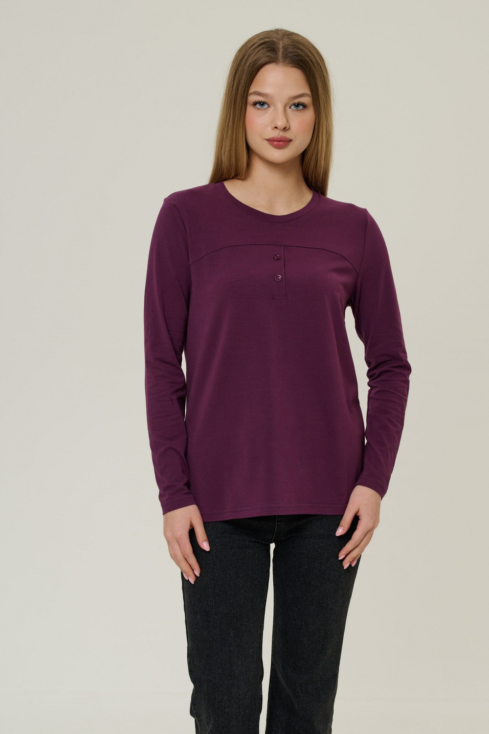 Лонгслив женский фиолетовый
