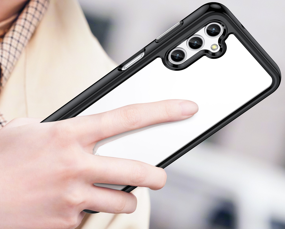 Двухкомпонентный чехол с черными боковыми рамками для Samsung Galaxy A14 5G, мягкий отклик кнопок
