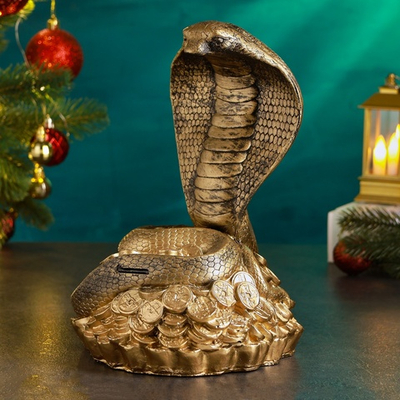 Копилка "Змея Кобра на деньгах" 25х18х20 см.