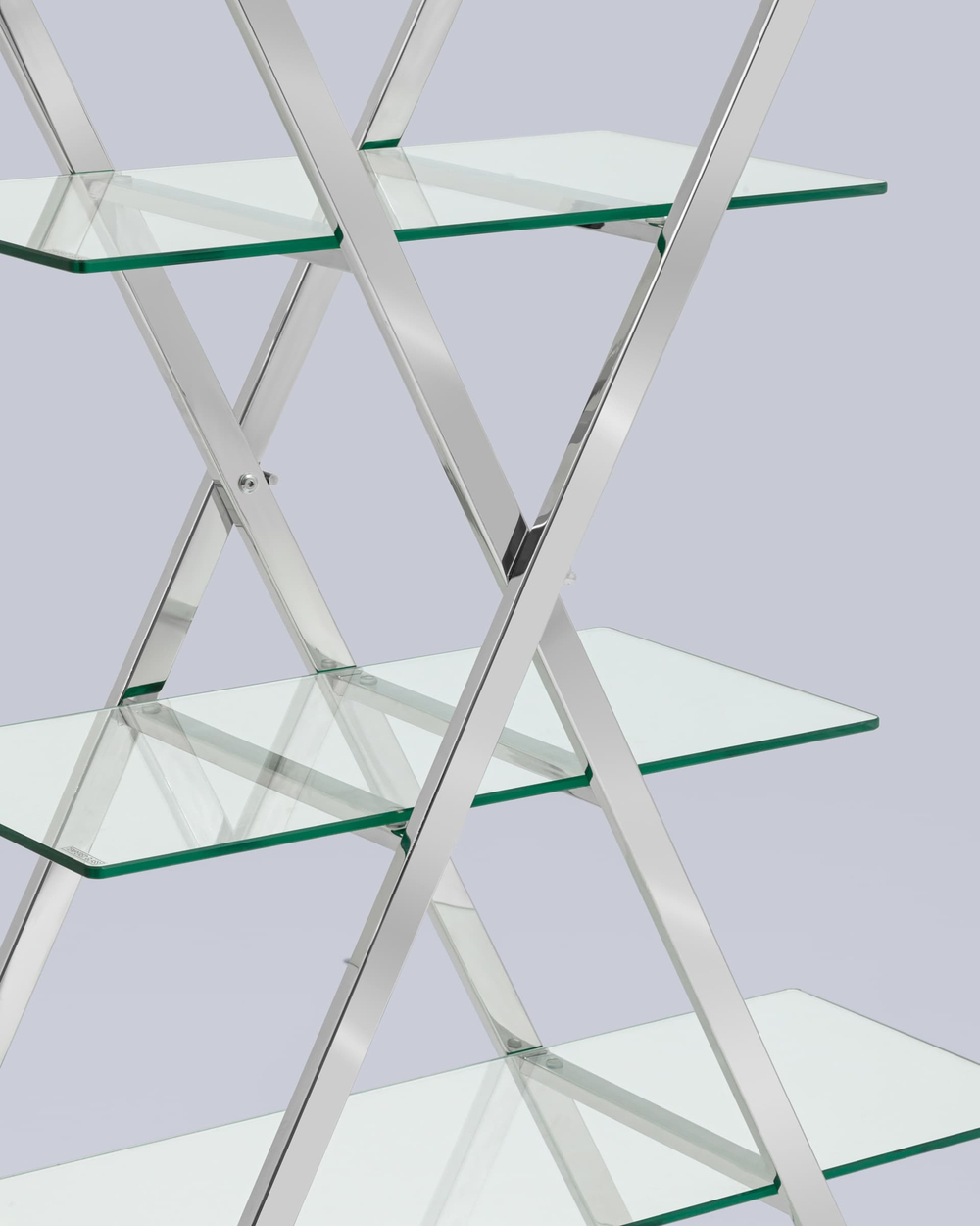 Стеллаж Гейт прозрачное стекло сталь серебро