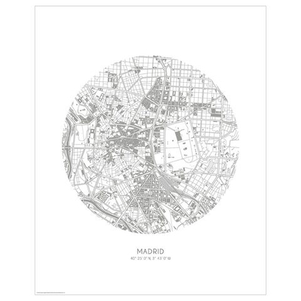 IKEA BILD  (ИКЕА БИЛД)  -  Плакат, план города, Мадрид, 40x50 см.