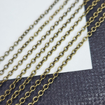 Цепочка, бижутерный сплав, 2.5×2×0.45мм, овальное паяное звено