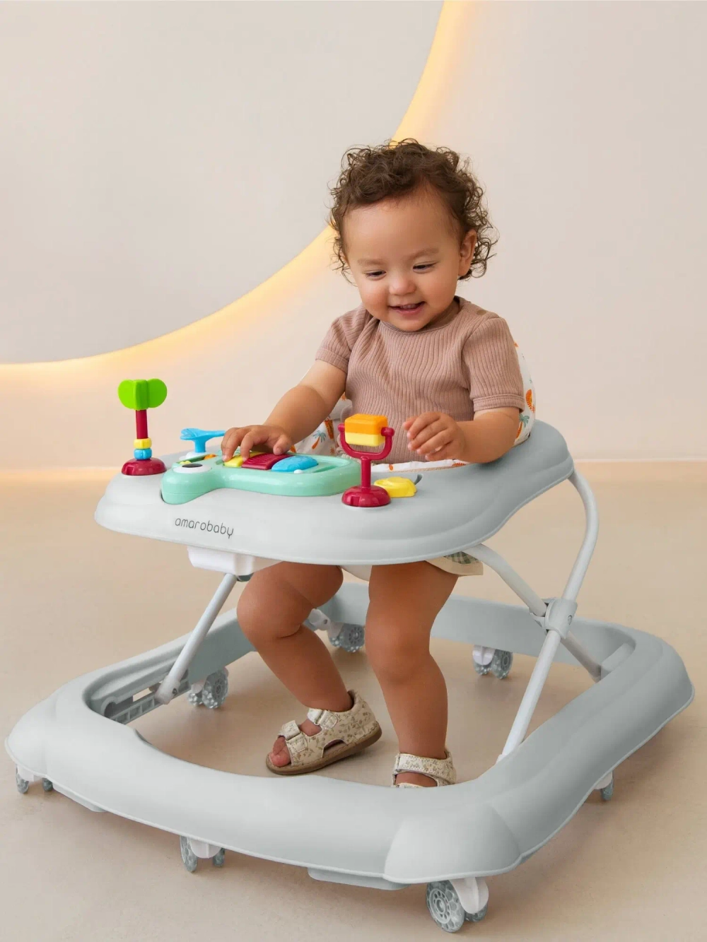 Ходунки детские с электронной игровой панелью Amarobaby, First Steps