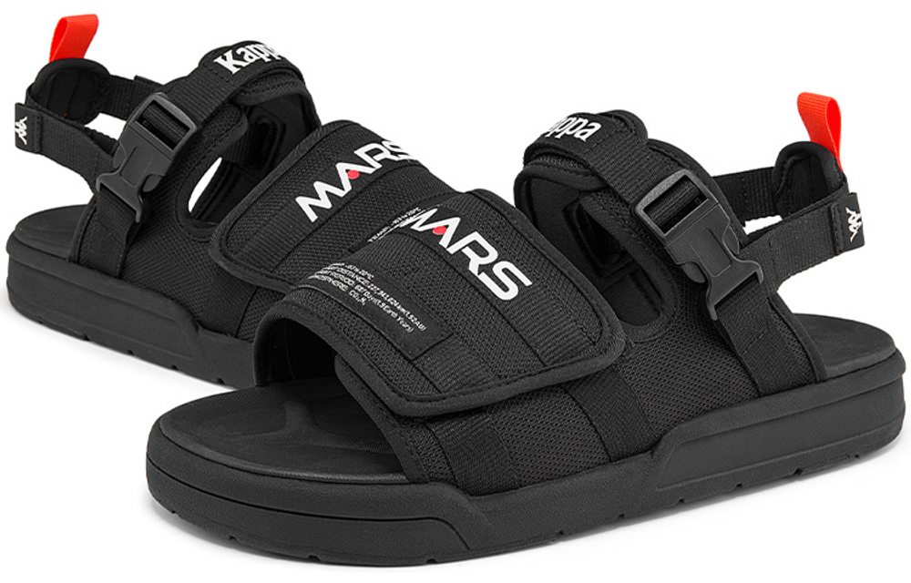 Kappa Kappa Velcro strap sports sandals for men and women the same style black