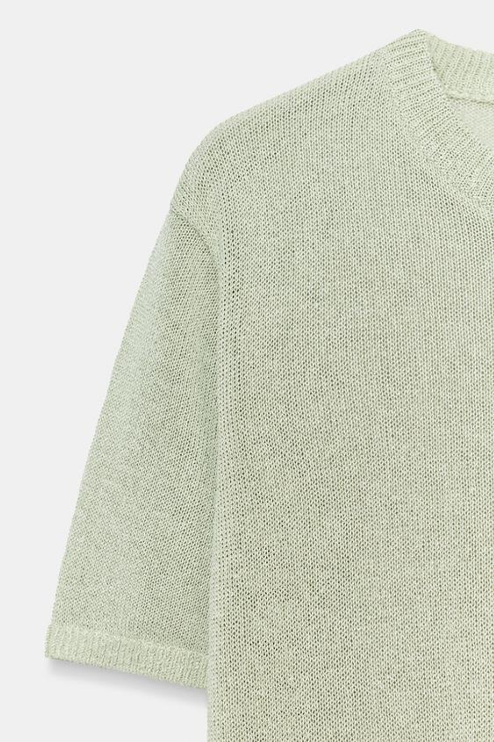 ZARA ТРИКОТАЖНЫЙ ТОП С КОРОТКИМИ РУКАВАМИ, СЕРЫЙ