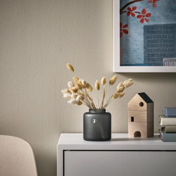 IKEA KONSTFULL  (ИКЕА КОНСТФУЛЛ)  -  Ваза, серая, 10 см