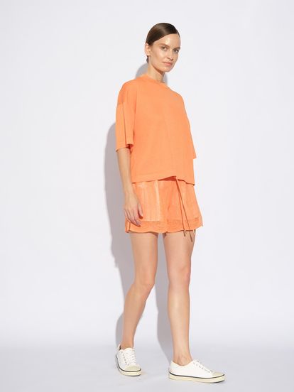 Женские шорты оранжевого цвета из вискозы - фото 4